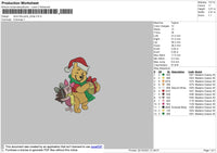 Winnie The Pooh Xmas Embroidery File 4 size