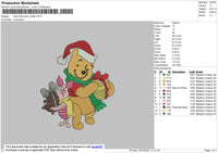 Winnie The Pooh Xmas Embroidery File 4 size