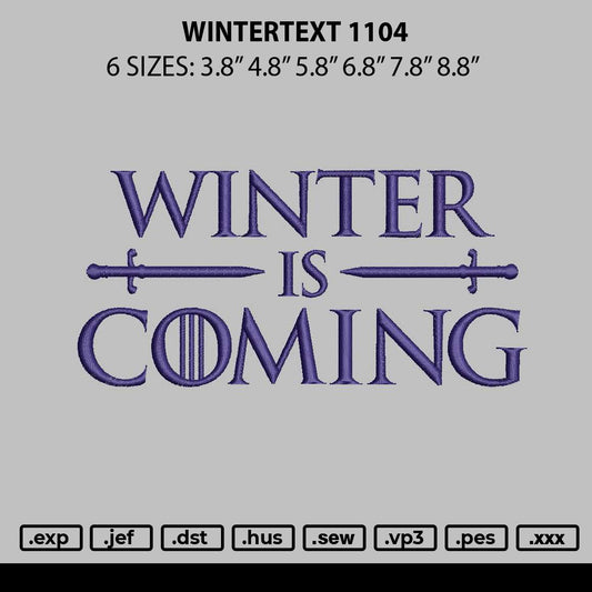 Wintertext 1104 Embroidery File 6 sizes