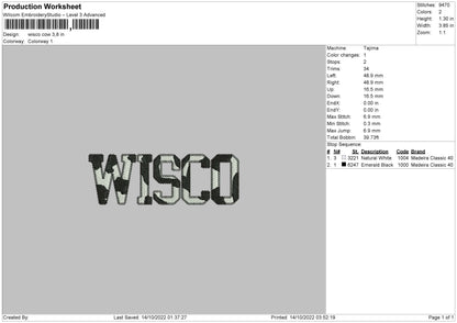 Wisco Cow Pattern Embroidery File 6 sizes