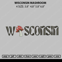 Wisconsin Mushroom Embroidery File 4 size