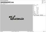 Wisconsin Script Embroidery File 6 sizes