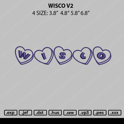 Wisco V2 Embroidery File 4 size