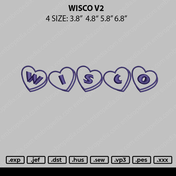 Wisco V2 Embroidery File 4 size