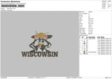 Wiscowsin Embroidery File 4 size