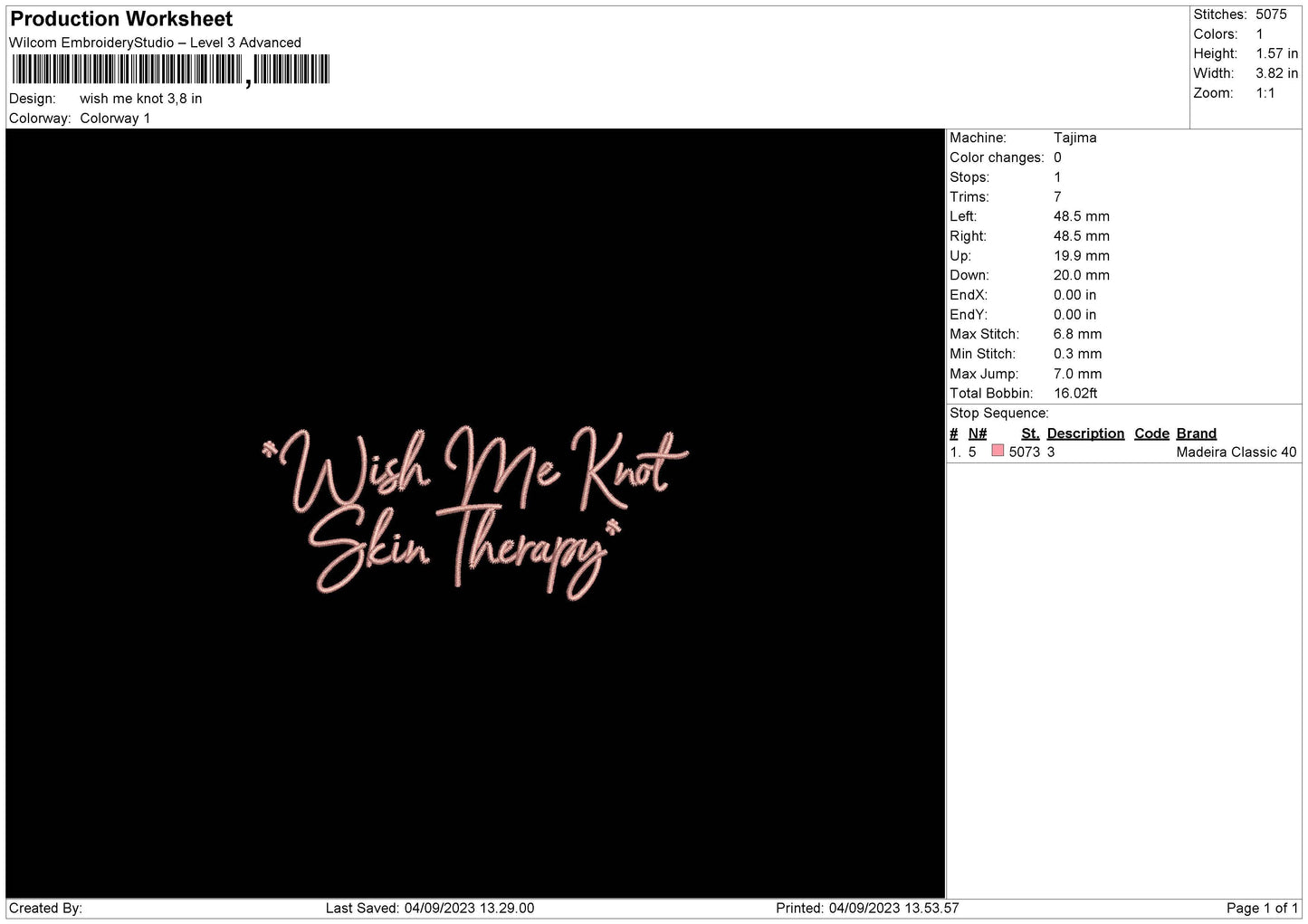 Wish Me Knot Embroidery File 6 sizes