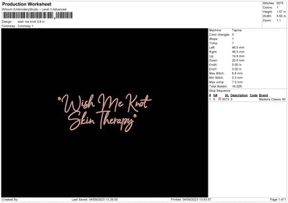 Wish Me Knot Embroidery File 6 sizes