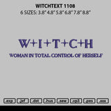 Witchtext 1108 Embroidery File 6 sizes