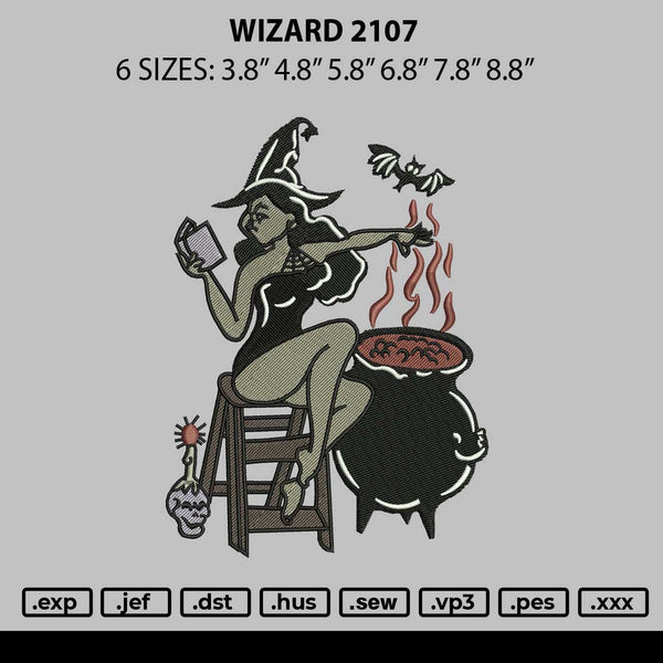 Wizard 2107 Embroidery File 6 sizes