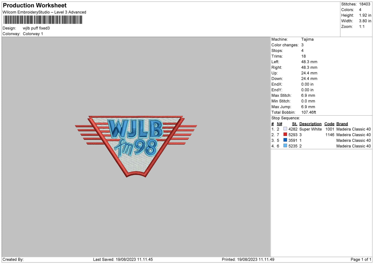Wjlb Puff Embroidery File 6 sizes
