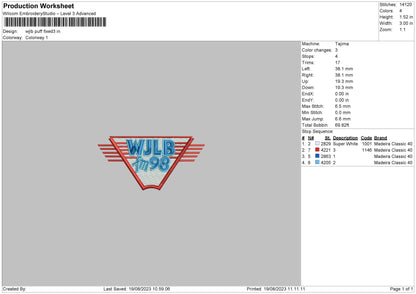 Wjlb Puff Embroidery File 6 sizes