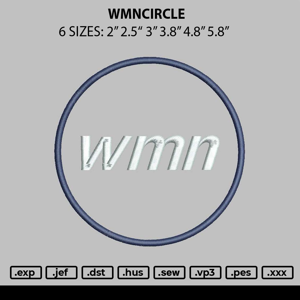 Wmntext Embroidery File 6 sizes