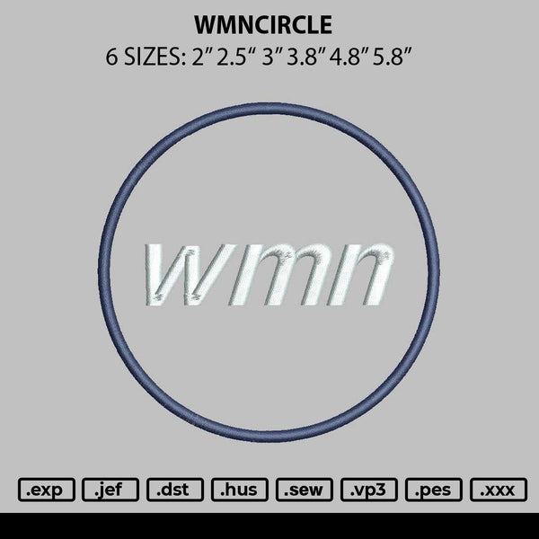 Wmntext Embroidery File 6 sizes