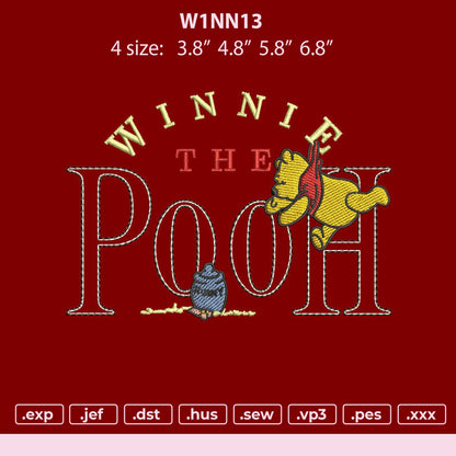 Winnie The Pooh mbroidery File 4 size