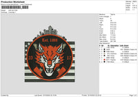 Wolfcircle Embroidery File 6 sizes