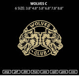 Wolves C Embroidery File 6 sizes