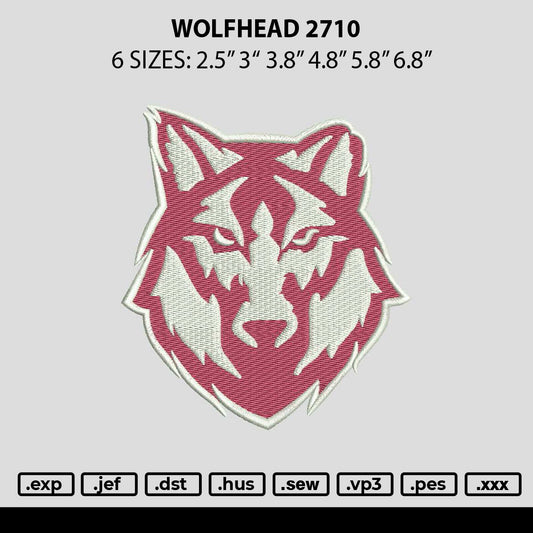 Wolfhead 2710 Embroidery File 6 sizes