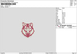 Wolfhead 2710 Embroidery File 6 sizes