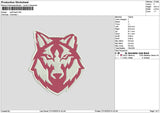 Wolfhead 2710 Embroidery File 6 sizes