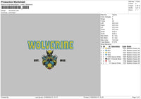 Wolverinetext 02 Embroidery File 6 sizes