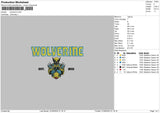 Wolverinetext 02 Embroidery File 6 sizes