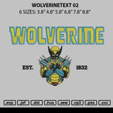 Wolverinetext 02 Embroidery File 6 sizes