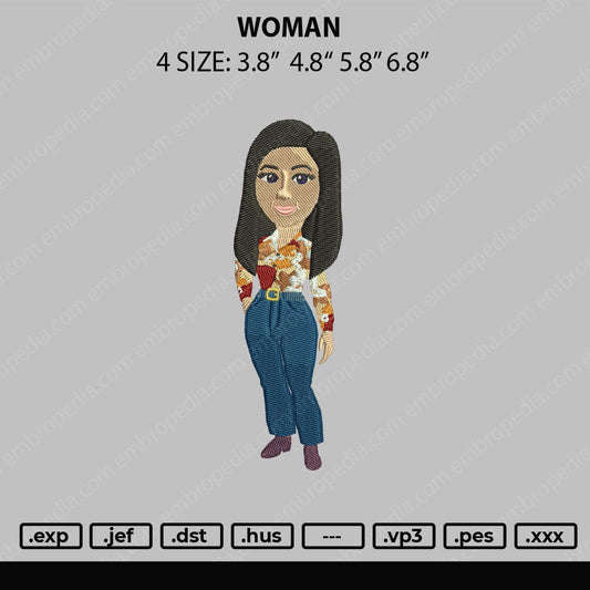 Woman Embroidery File 4 sizes