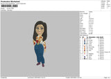 Woman Embroidery File 4 sizes