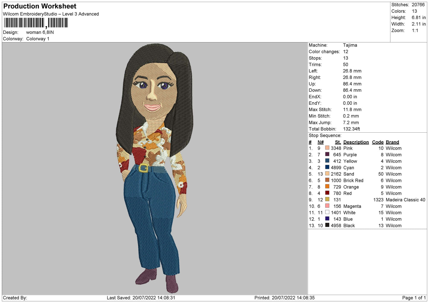 Woman Embroidery File 4 sizes