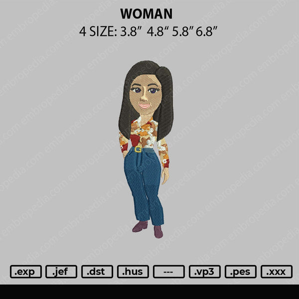 Woman Embroidery File 4 sizes