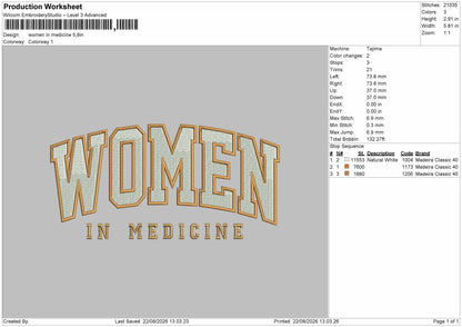 Women Text 2208 Embroidery Machine Design File 6 sizes