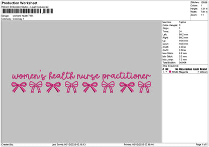 Healthtext 0512 Embroidery File 6 sizes