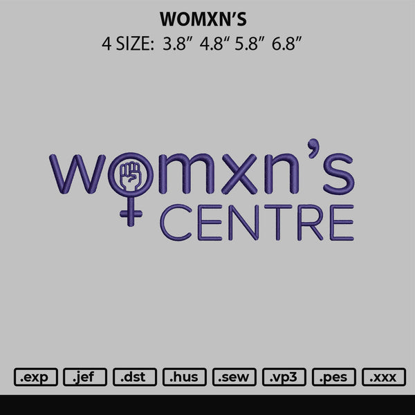 Womxn's Embroidery File 4 size
