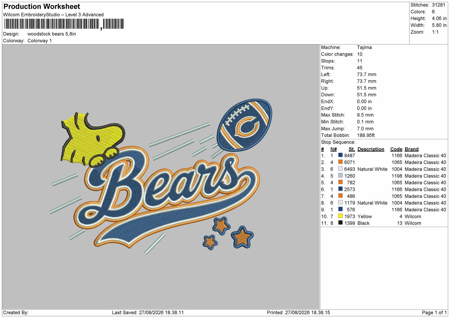 Wood Bears Embroidery Machine Design File 6 sizes