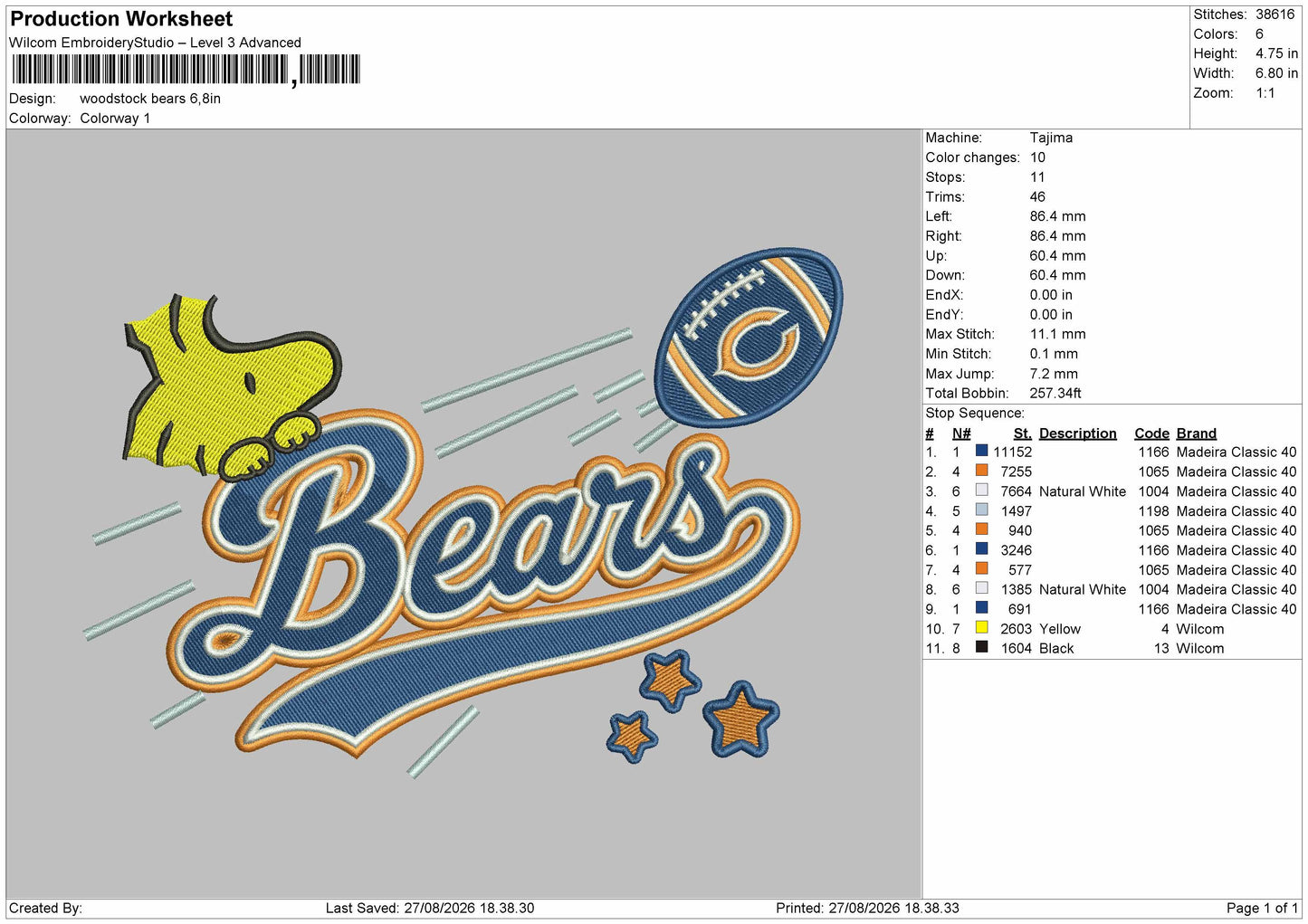 Wood Bears Embroidery Machine Design File 6 sizes