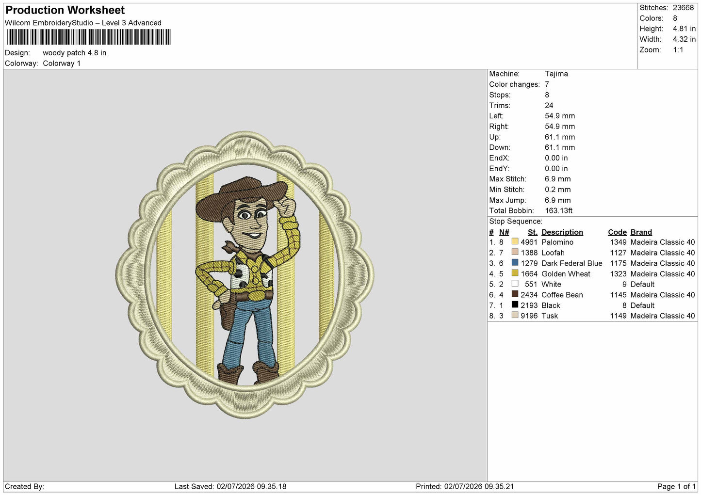 Woodypatch Embroidery Machine Design File 6 sizes