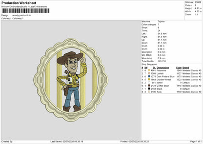 Woodypatch Embroidery Machine Design File 6 sizes