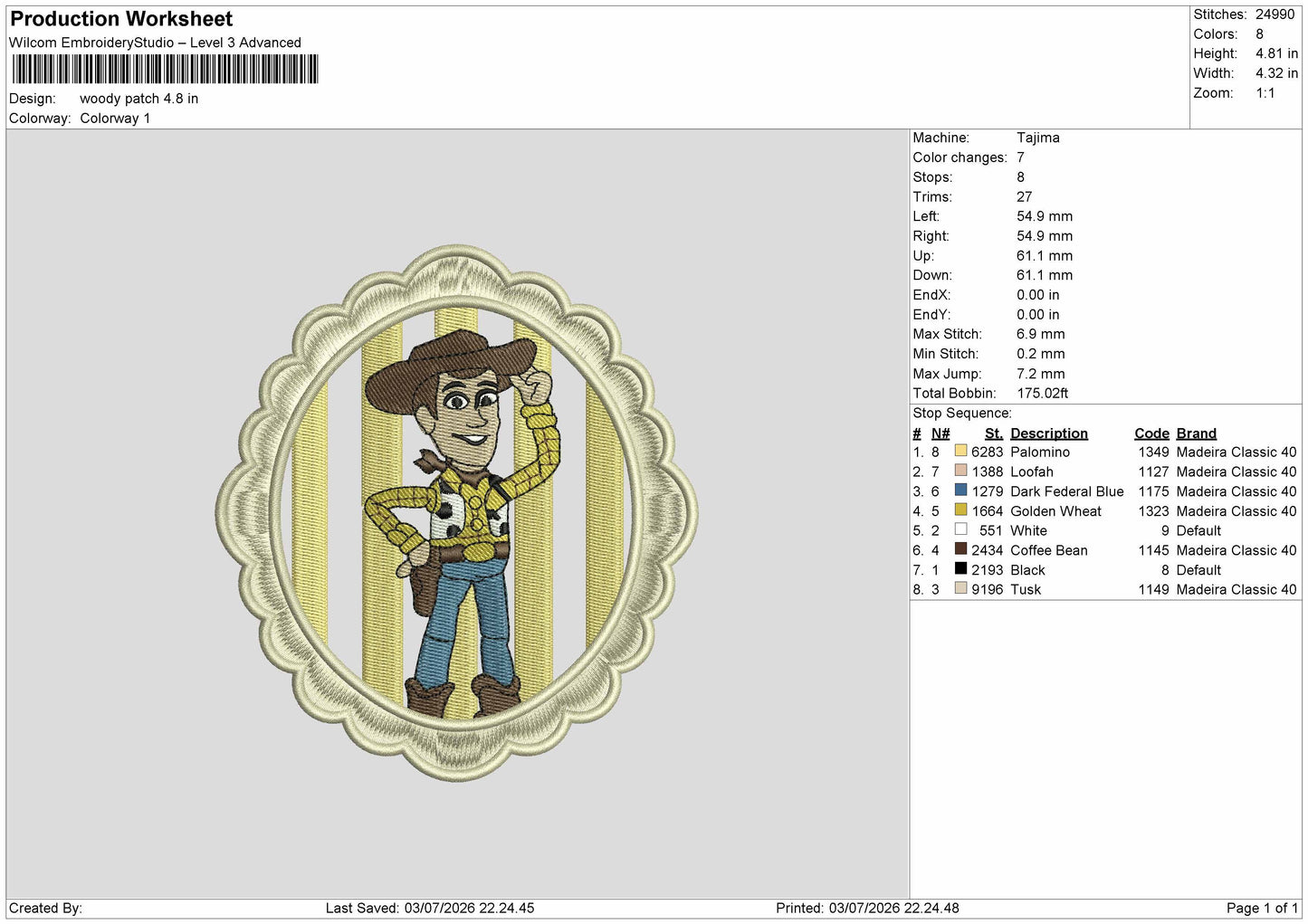 Woodypatch Embroidery Machine Design File 6 sizes