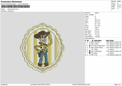 Woodypatch Embroidery Machine Design File 6 sizes