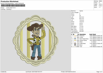 Woodypatch Embroidery Machine Design File 6 sizes