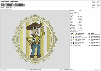 Woodypatch Embroidery Machine Design File 6 sizes