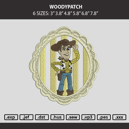 Woodypatch Embroidery Machine Design File 6 sizes