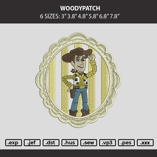 Woodypatch Embroidery Machine Design File 6 sizes