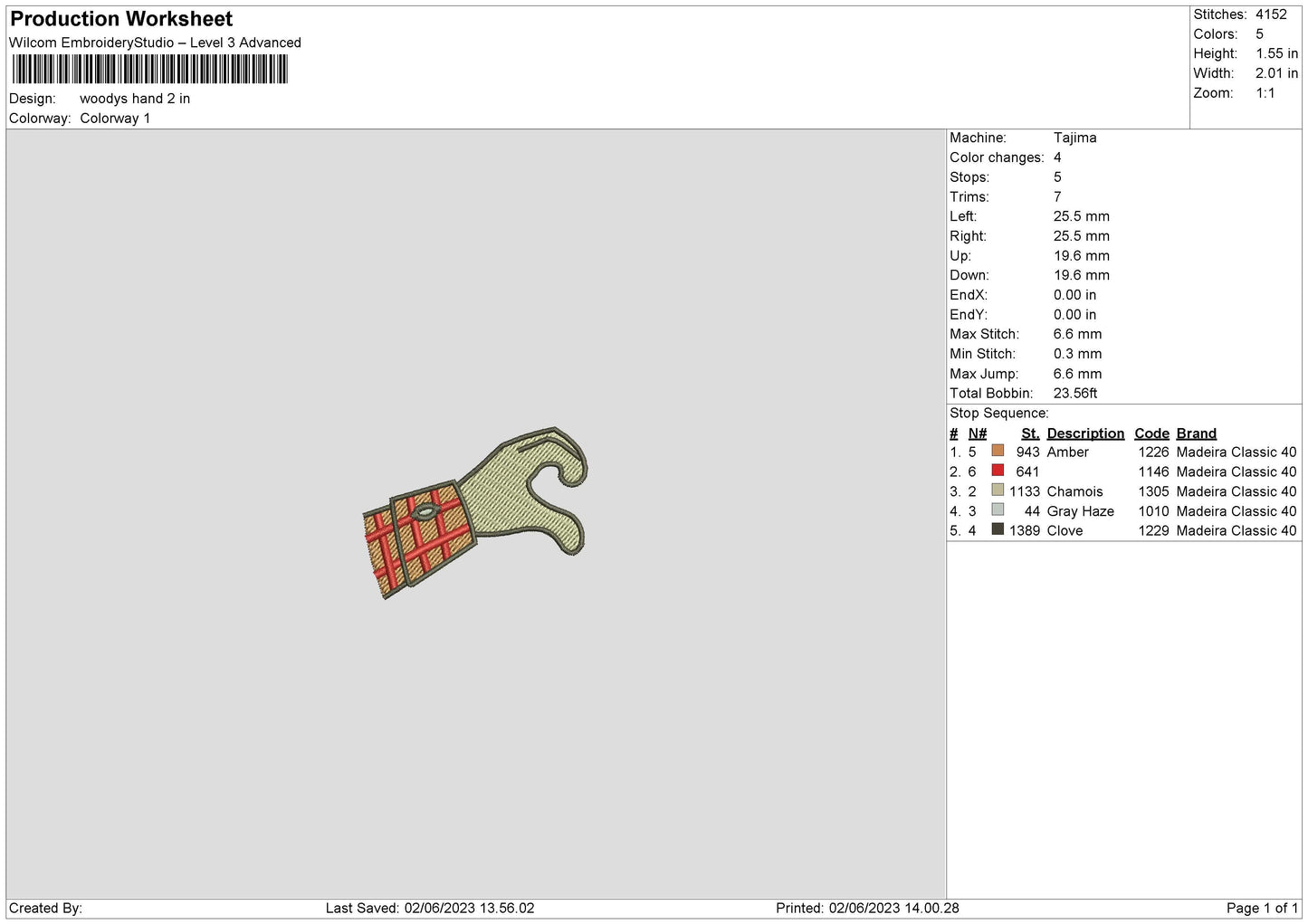 Woodys Hand Embroidery File 6 sizes