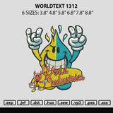 Worldtext 1312 Embroidery File 6 sizes