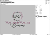 Worthy Creation Embroidery File 4 size