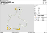 Duck App Embroidery File 6 sizes