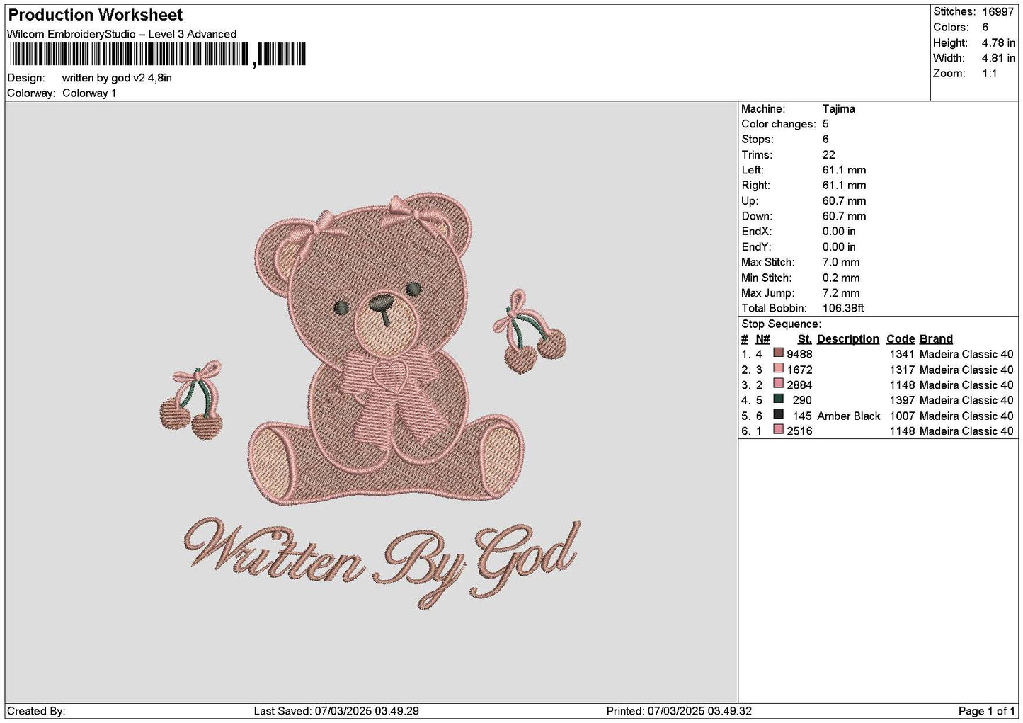 Beartext 0703 Embroidery File 6 sizes