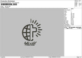 Wrld Text Embroidery File 6 sizes