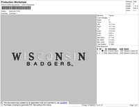 Wisconsin002 Embroidery File 4 size